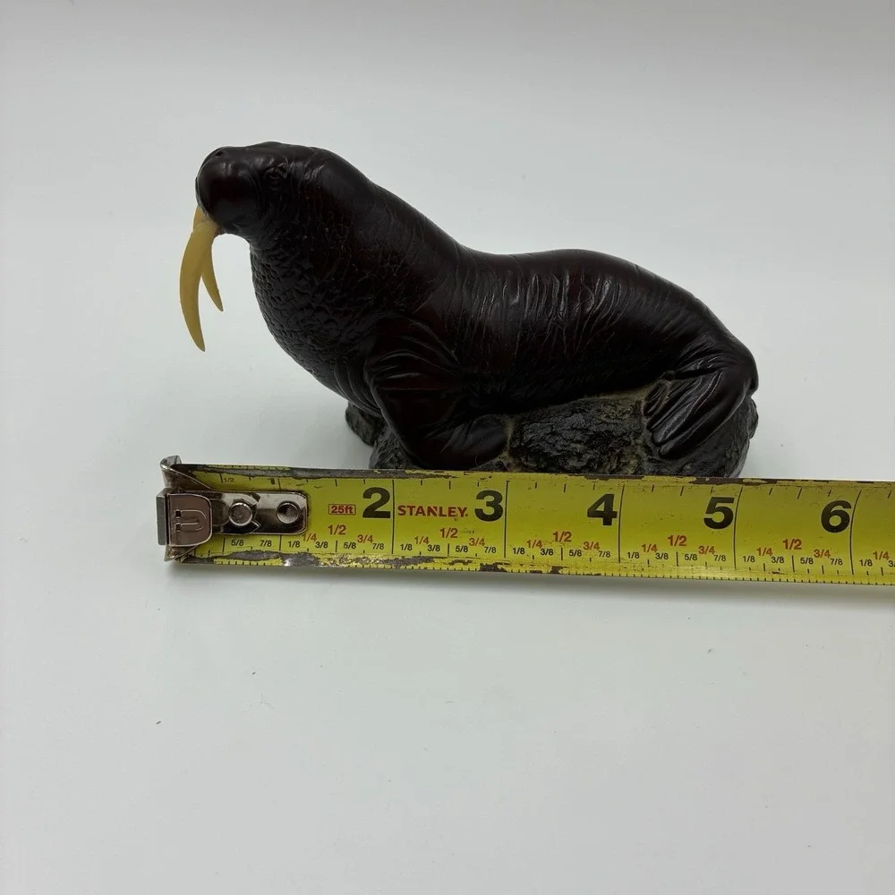 Vtg Walrus On Rock Figurine Resin Statue Figure Boma Canada Small Rare